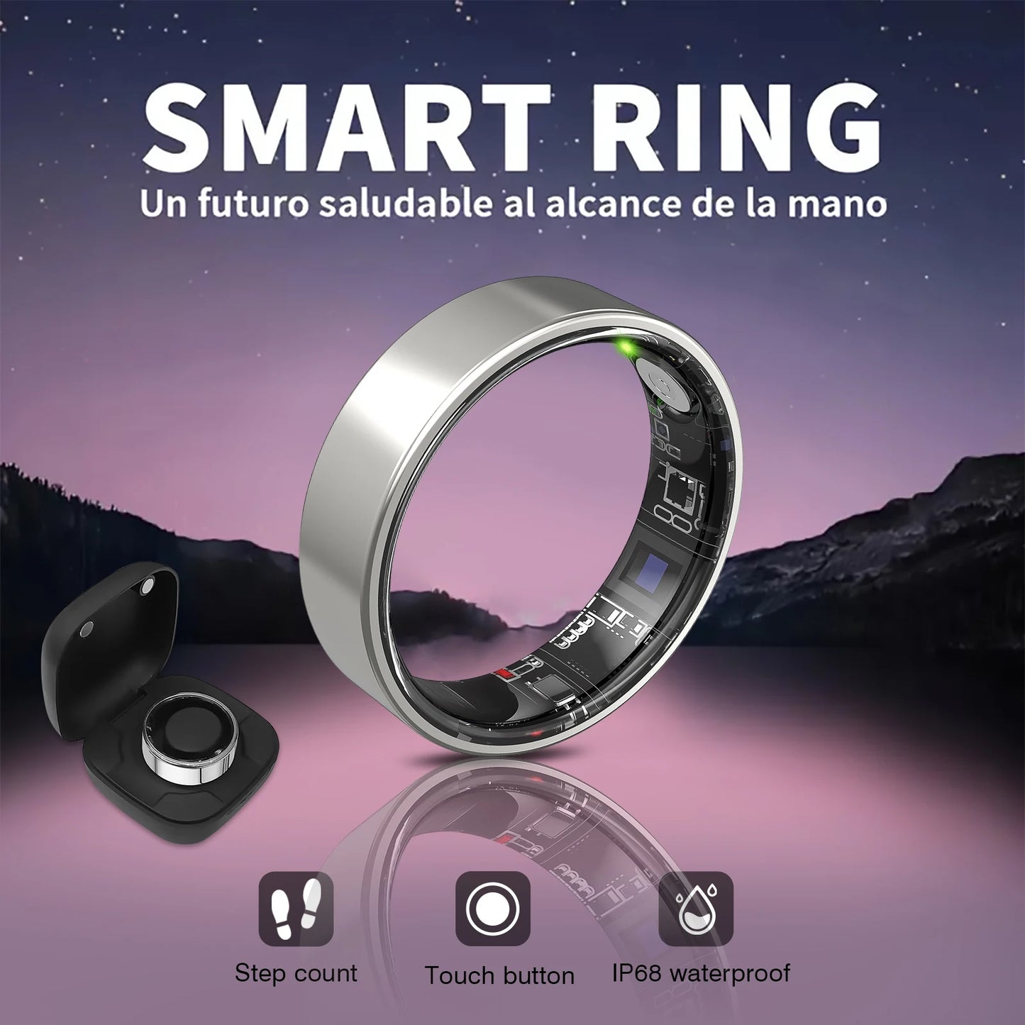 Smart ring, health monitoring, IP68 waterproof and multiple sports modes, sleep tracking, suitable for men and women