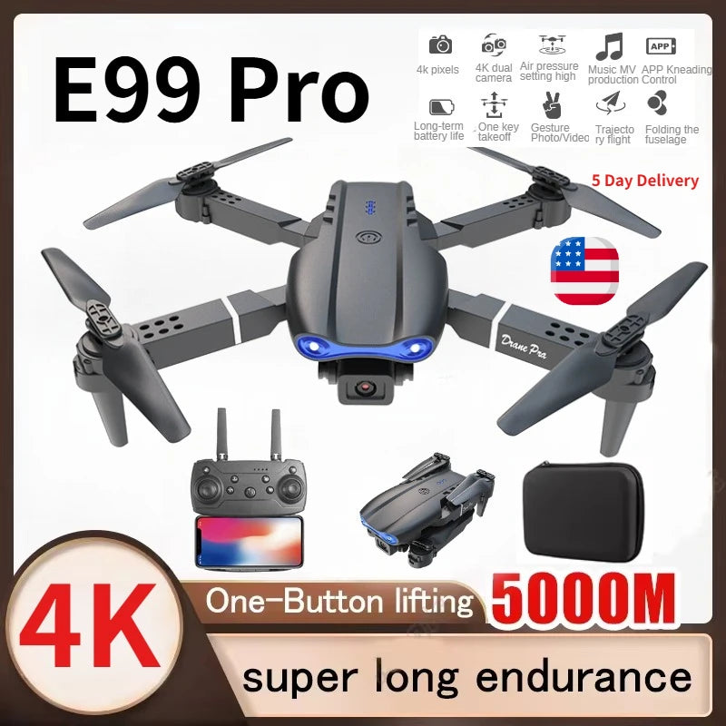 E99 Pro RC Drone Foldable 4K HD Dual Camera Aerial Photograph