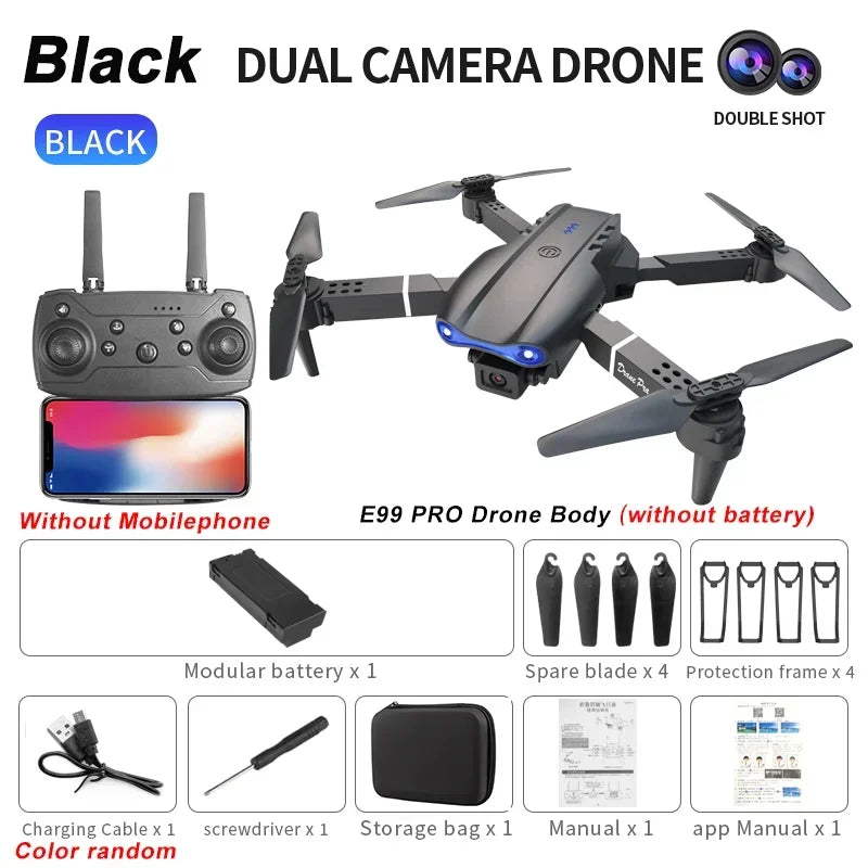 E99 Pro RC Drone Foldable 4K HD Dual Camera Aerial Photograph