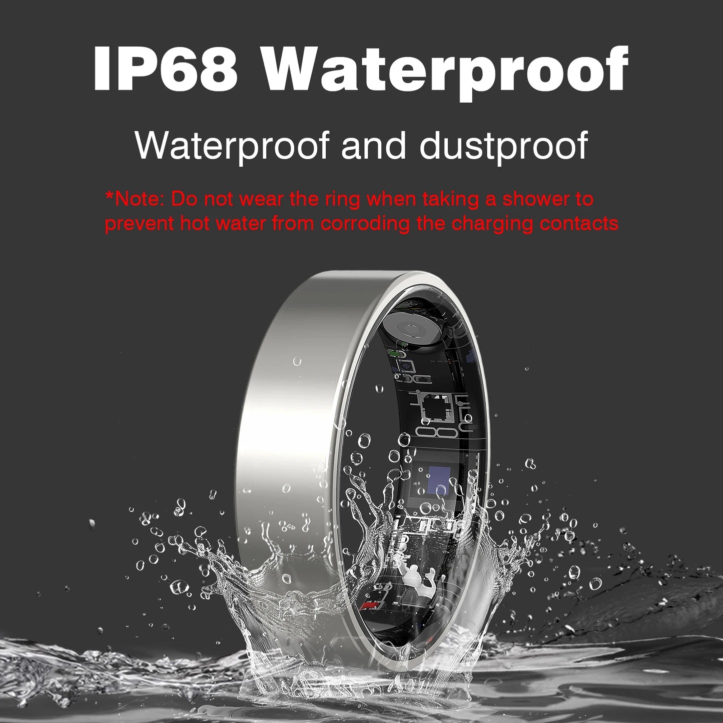 Smart ring, health monitoring, IP68 waterproof and multiple sports modes, sleep tracking, suitable for men and women