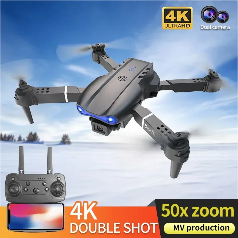 E99 Pro RC Drone Foldable 4K HD Dual Camera Aerial Photograph