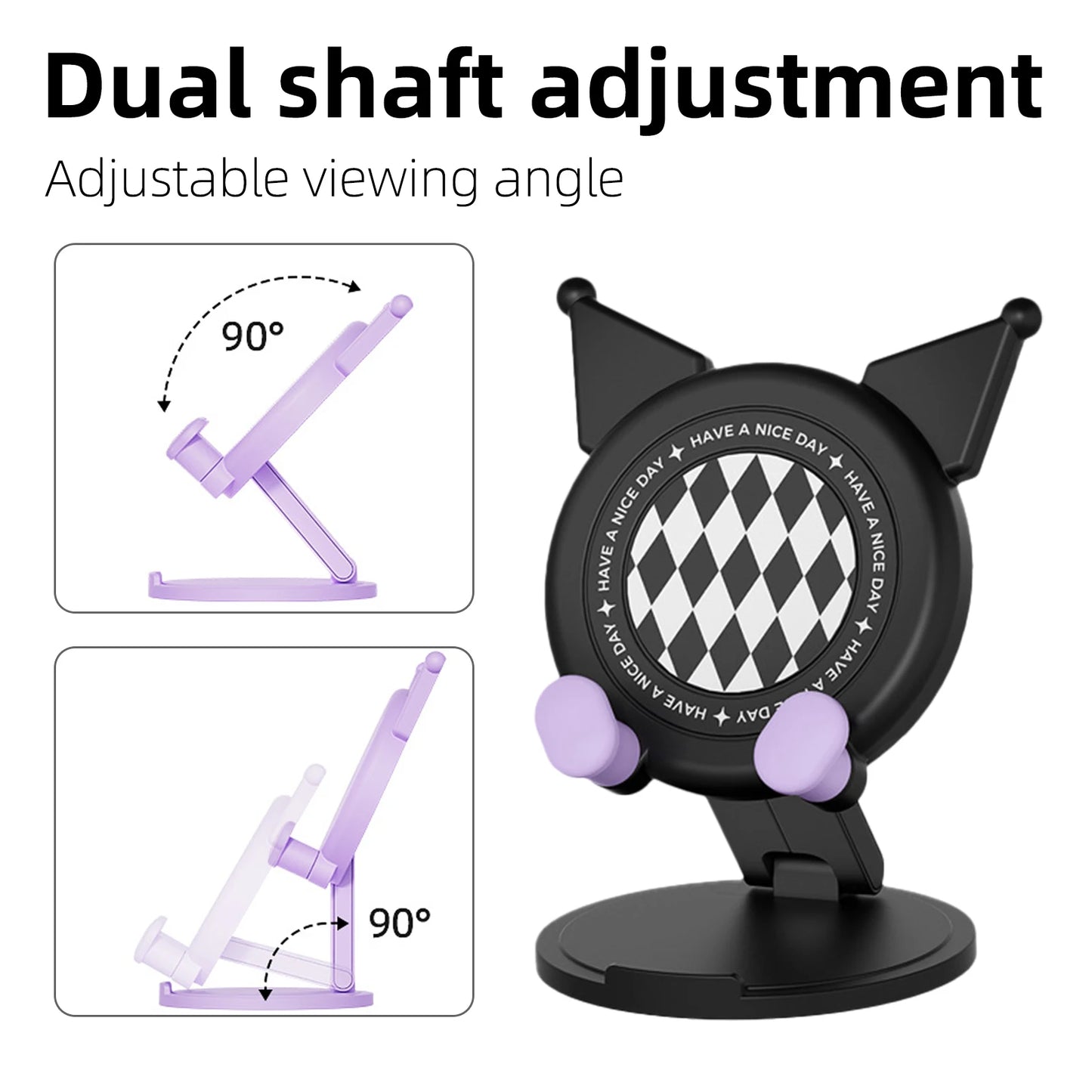 For Creative Cartoon Foldable Rotating Desktop Lazy Phone Stand Holder Portable Cute Swivel Bracket Mount