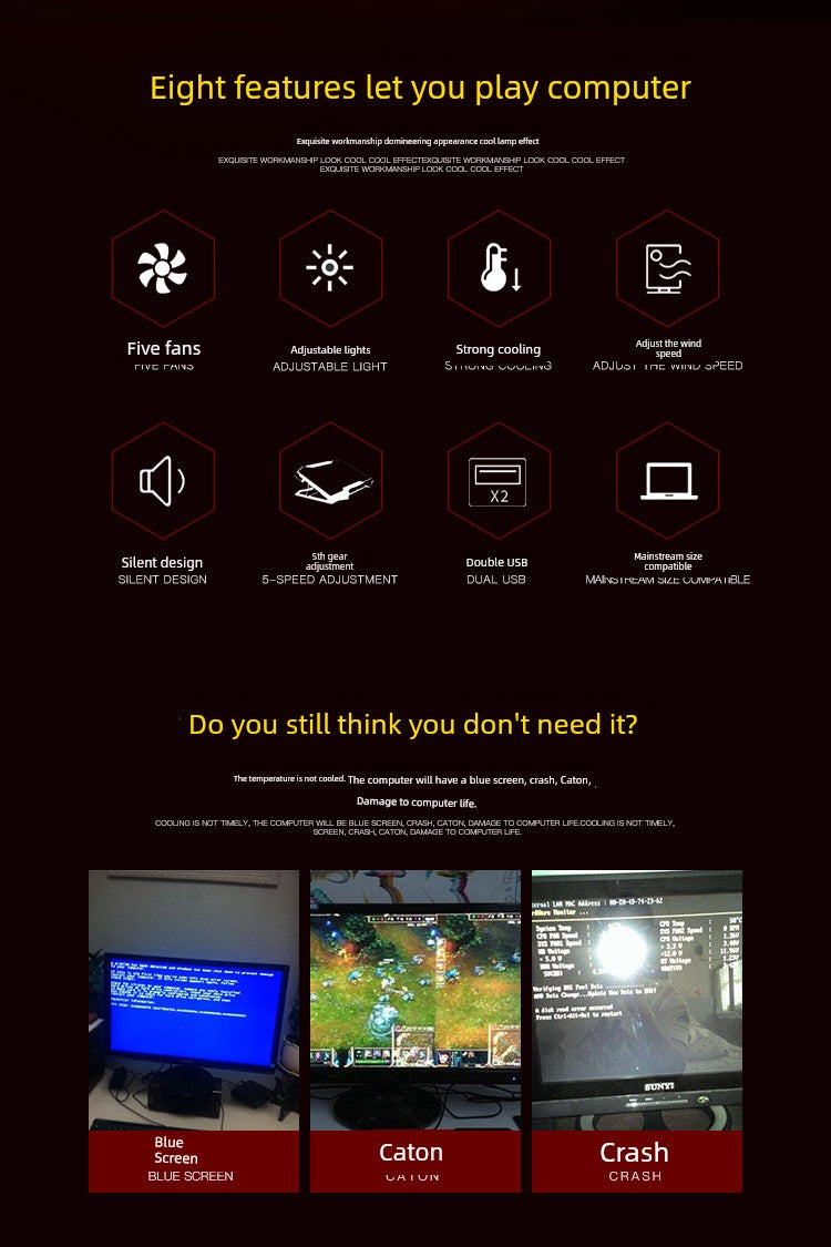 Colorful Star X15a Notebook Laptop Desktop Neutral Radiator 15.6-Inch Blowing Fan Mute Heating Pane Bracket Cooling Artifact Radiator Ventilating Fan Elevated Shelves